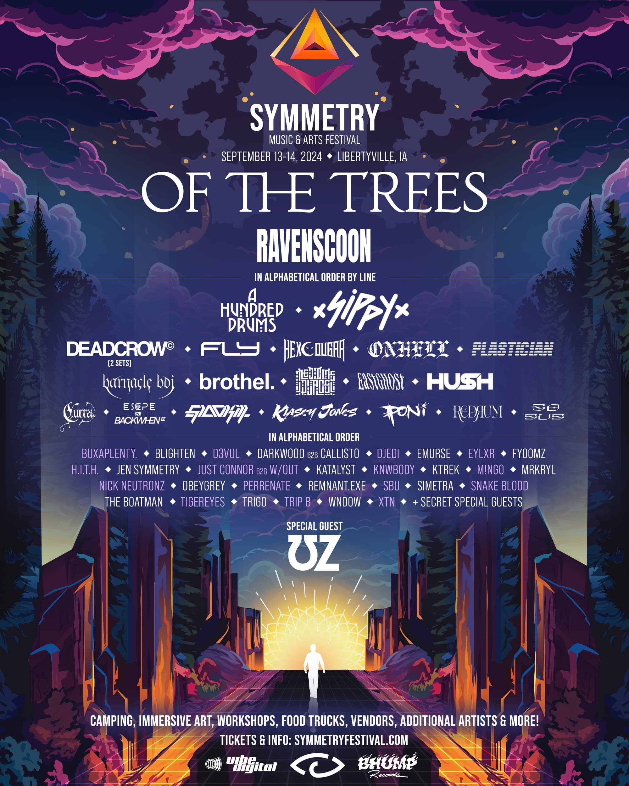 Symmetry Festival 2024 Lineup | Oct 3-4, 2024 | Featuring Of The Trees, Ravenscoon, Sippy, A Hundred Drums & more